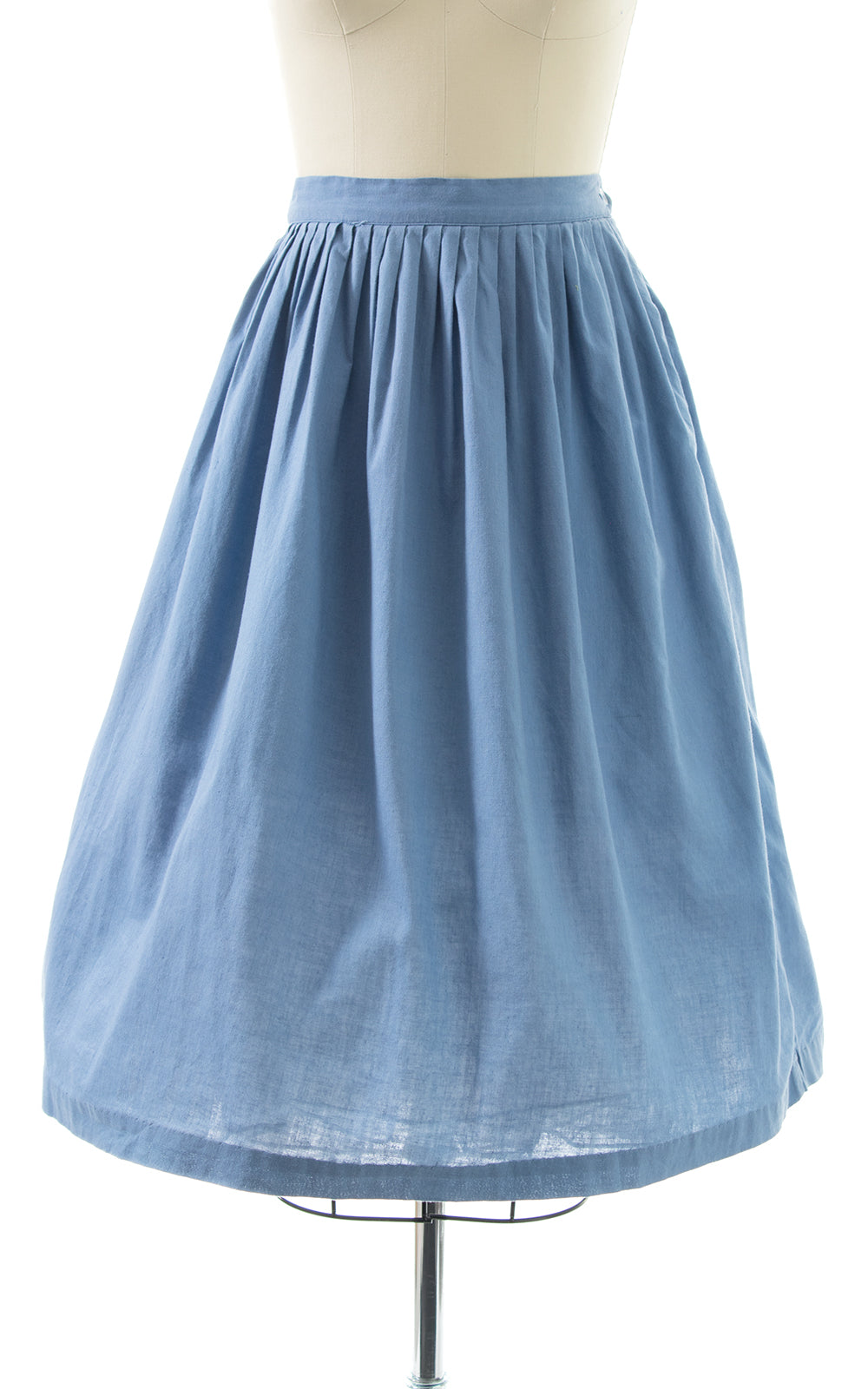 1950s Periwinkle Blue Cotton Skirt