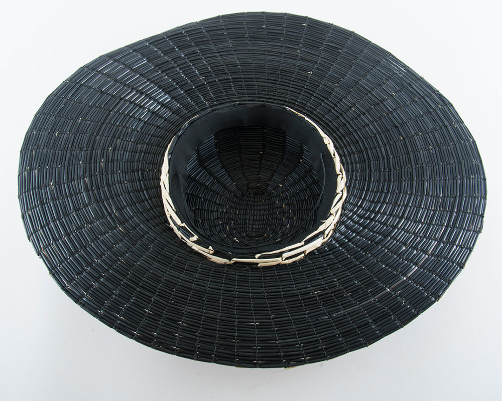 1950s Straw Pinwheel Wide Brim Sun Hat