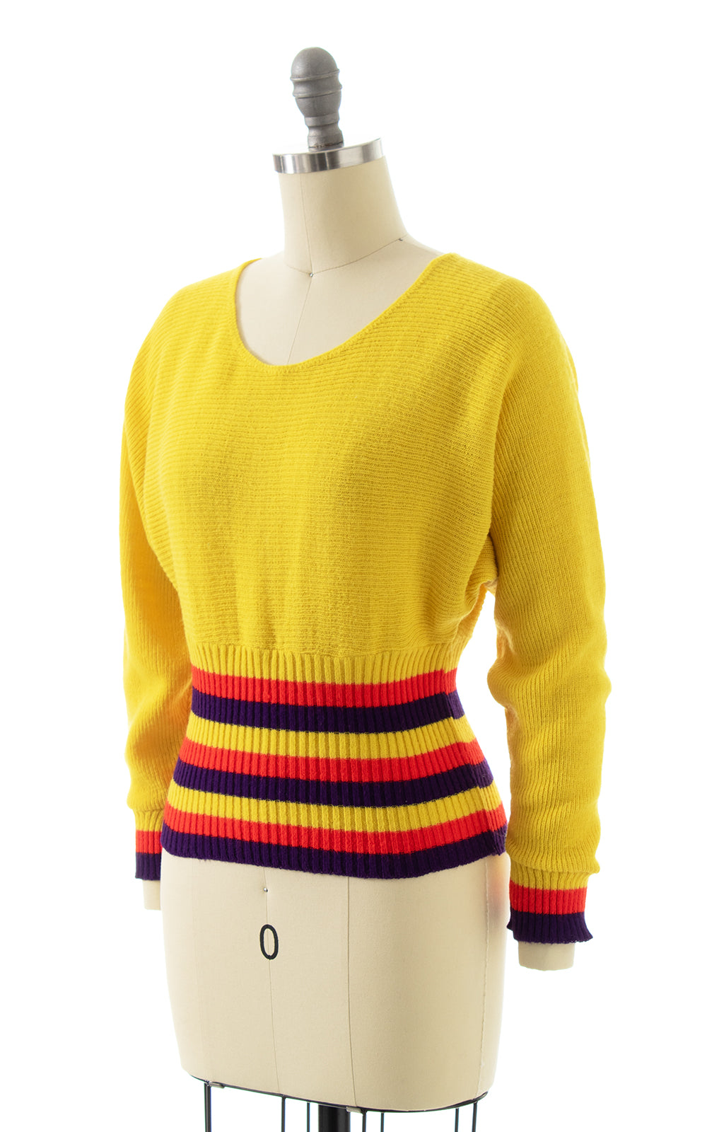 1970s Striped Dolman Sleeve Sweater | x-small/small