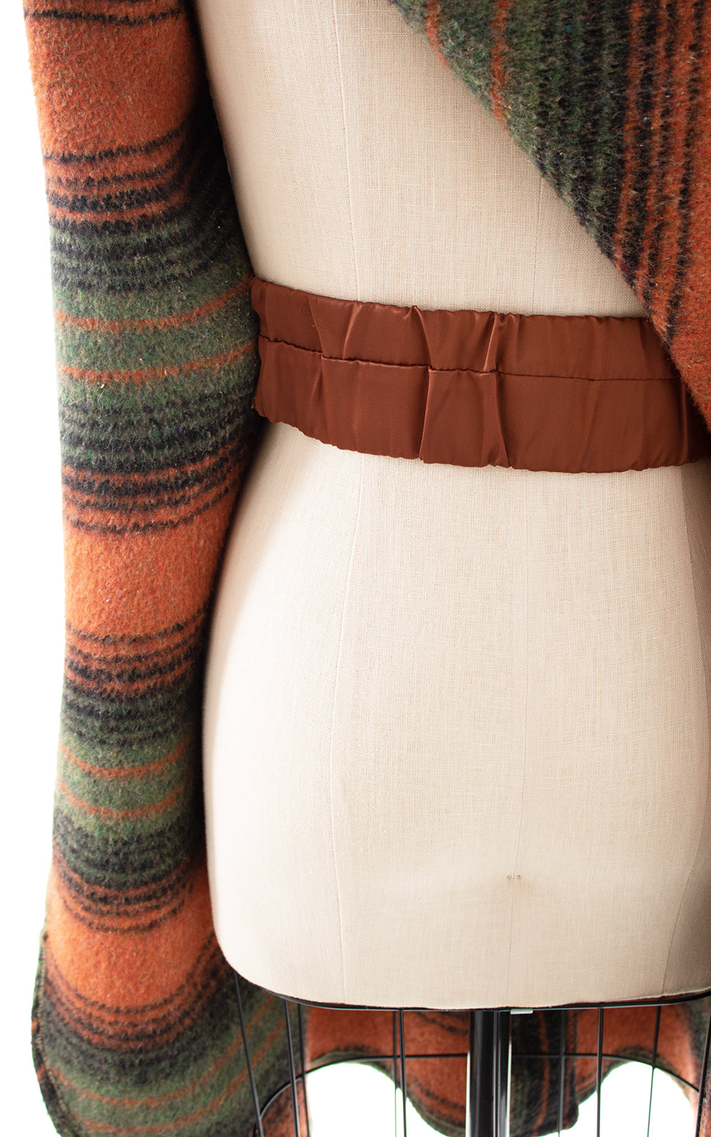 1970s 1980s Striped Wool Cape Coat | medium/large/x-large
