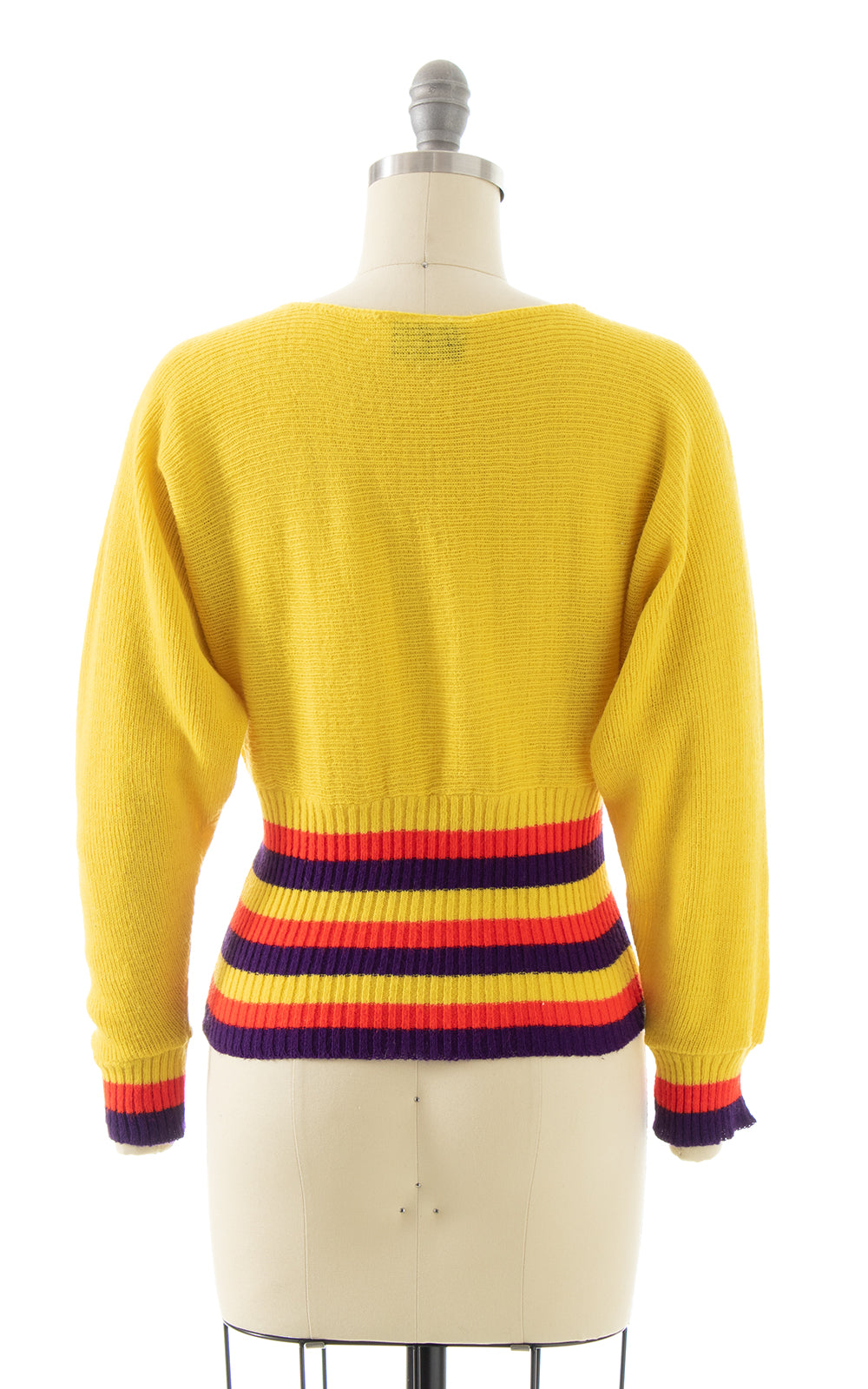 1970s Striped Dolman Sleeve Sweater | x-small/small
