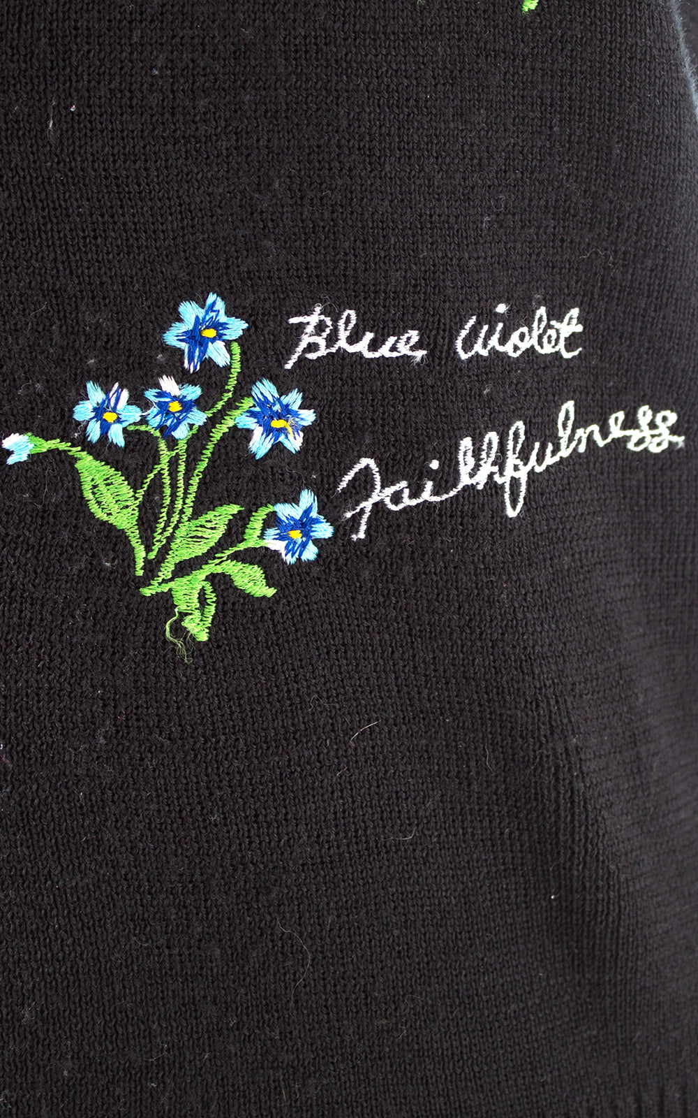 1970s Language of Flowers Embroidered Sweater BirthdayLifeVintage