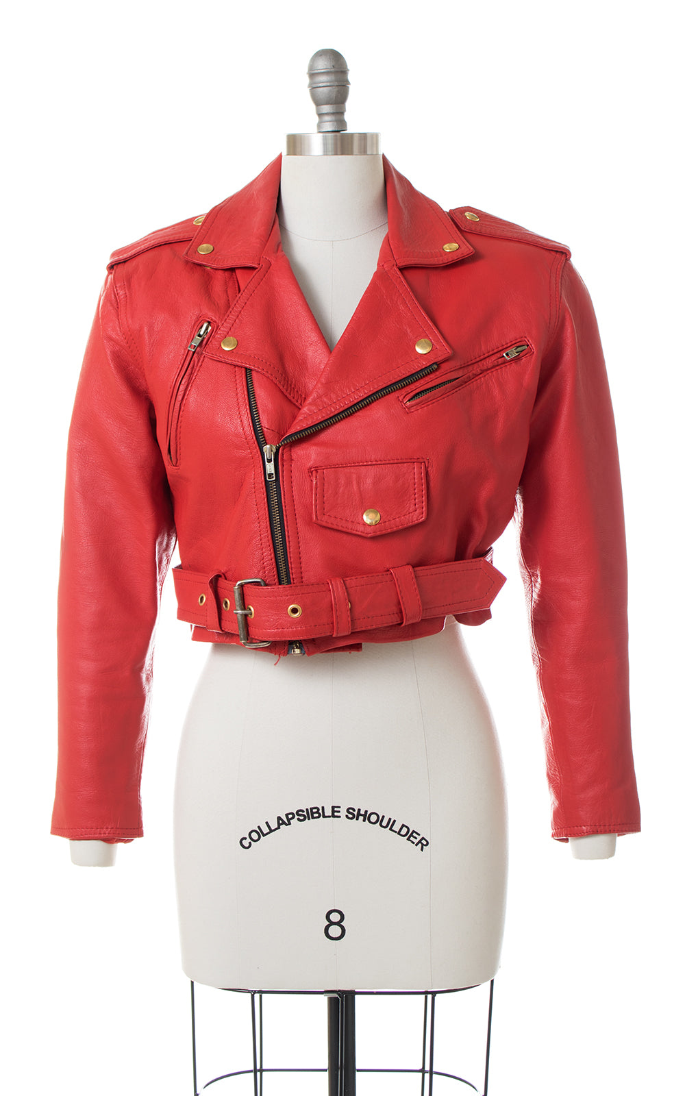 1980s Red Leather Motorcycle Jacket