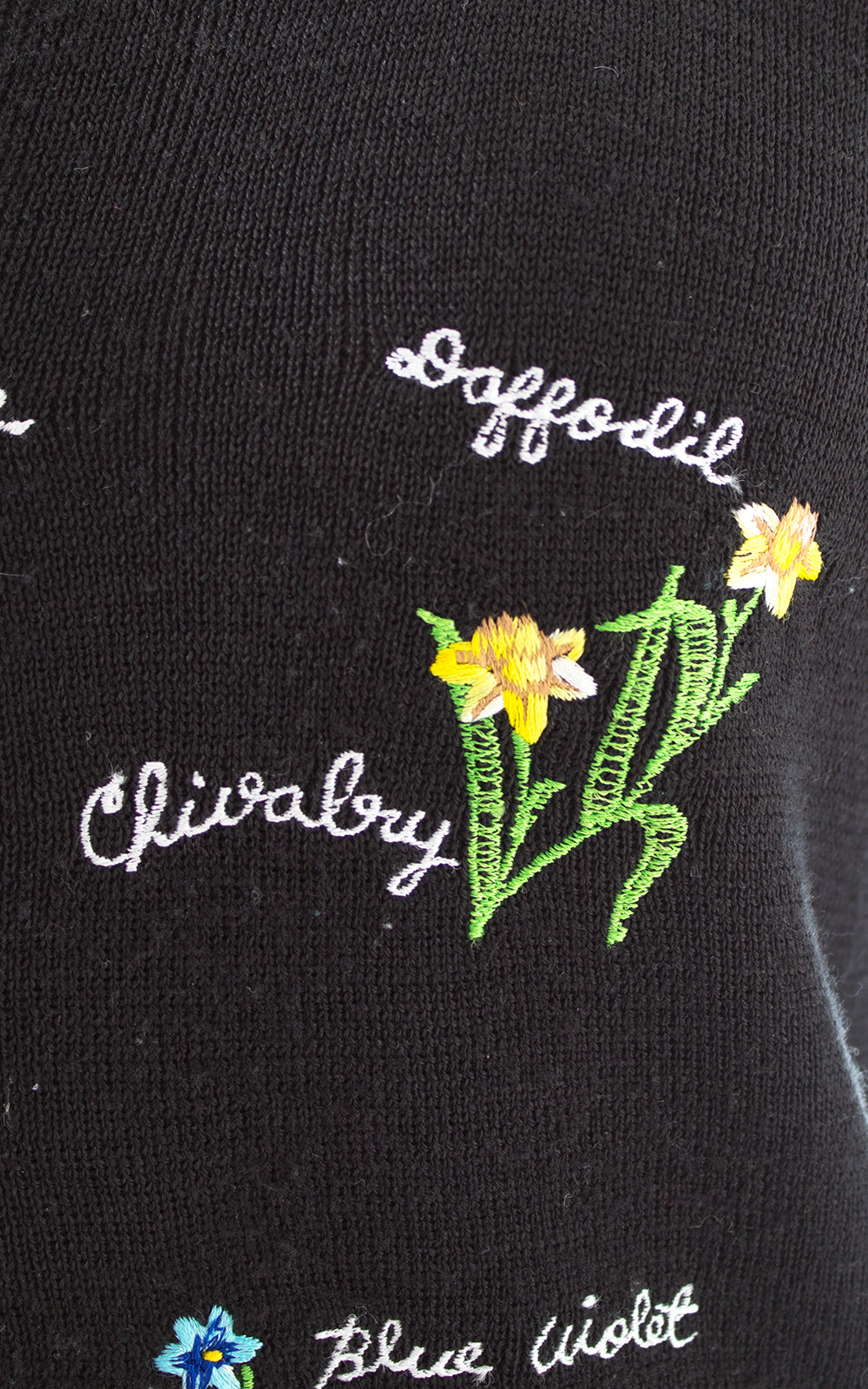 1970s Language of Flowers Embroidered Sweater BirthdayLifeVintage