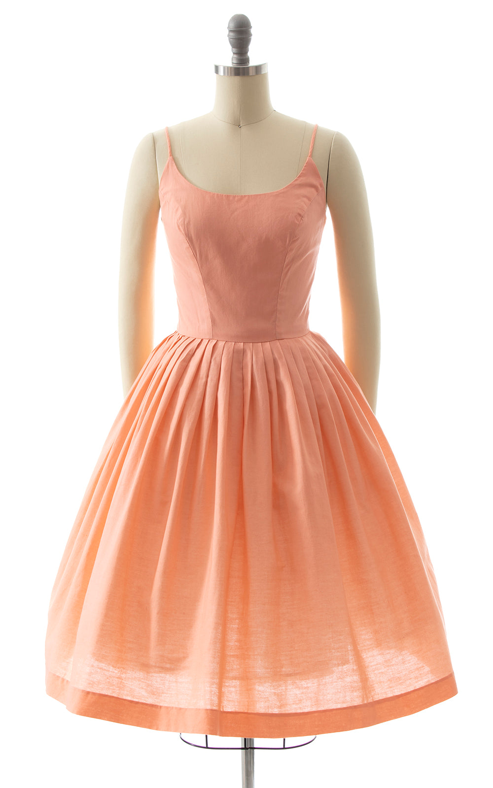 1950s Peach Spaghetti Strap Sundress BirthdayLifeVintage