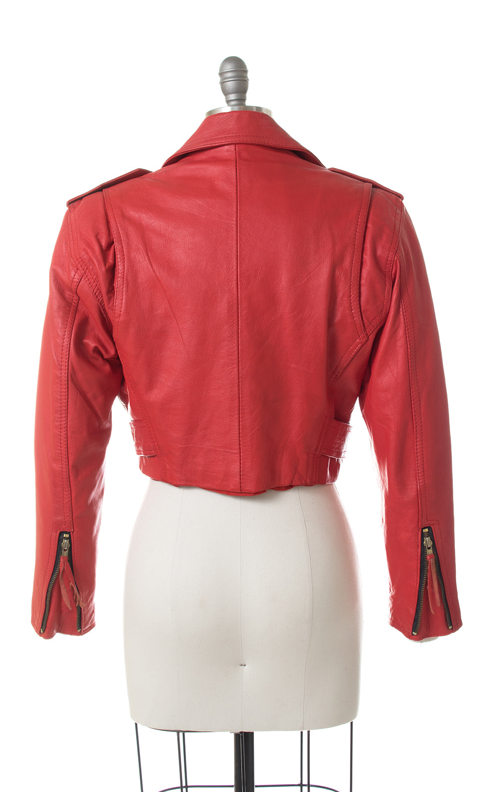 1980s Red Leather Motorcycle Jacket