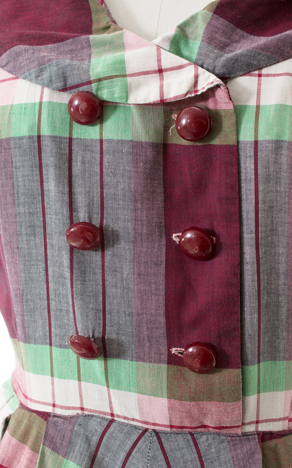 1950s Plaid Cotton Shirtwaist Dress BirthdayLifeVintage