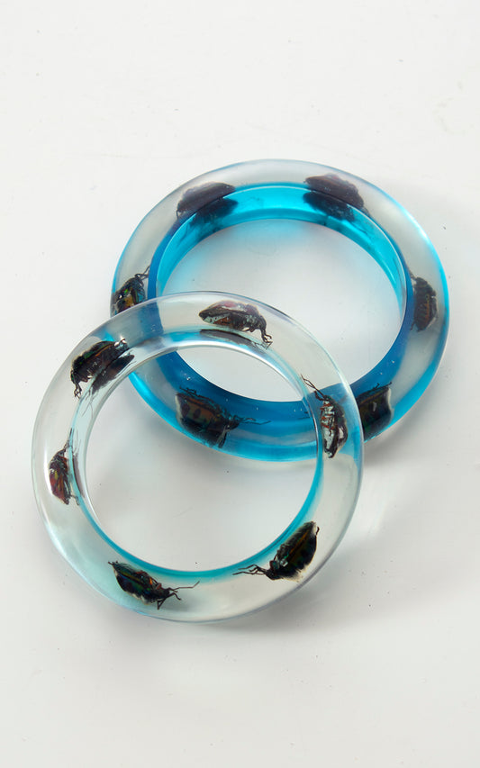 1960s 1970s Beetles Lucite Bangles (set of 2)