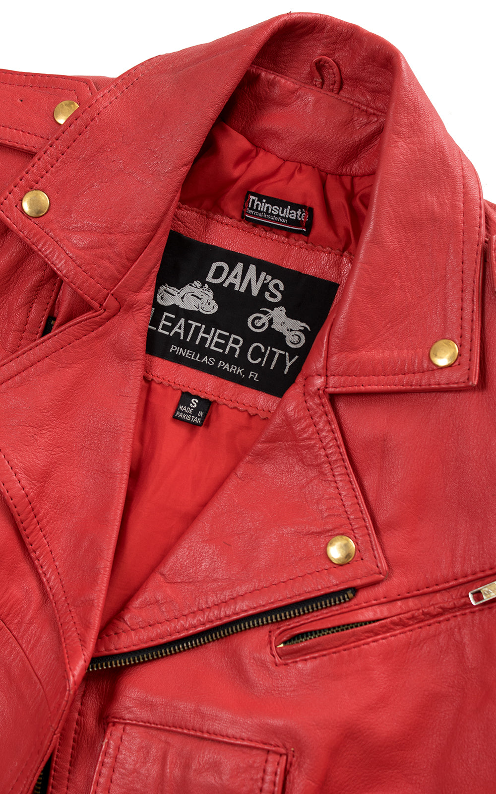 1980s Red Leather Motorcycle Jacket