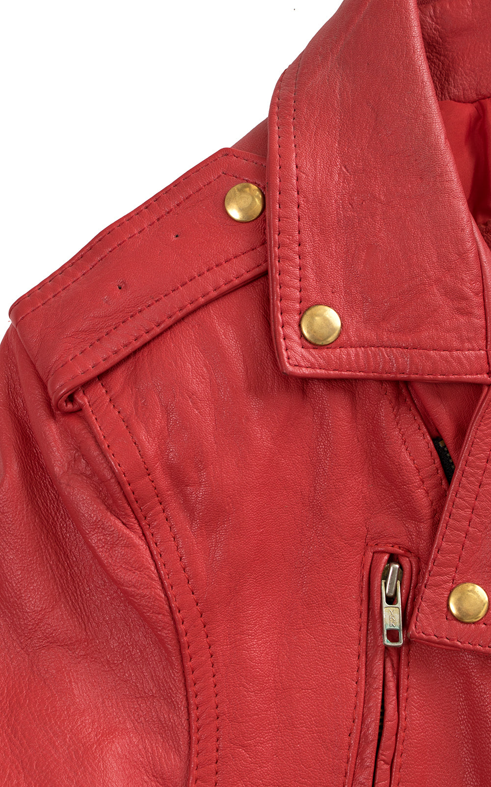 1980s Red Leather Motorcycle Jacket