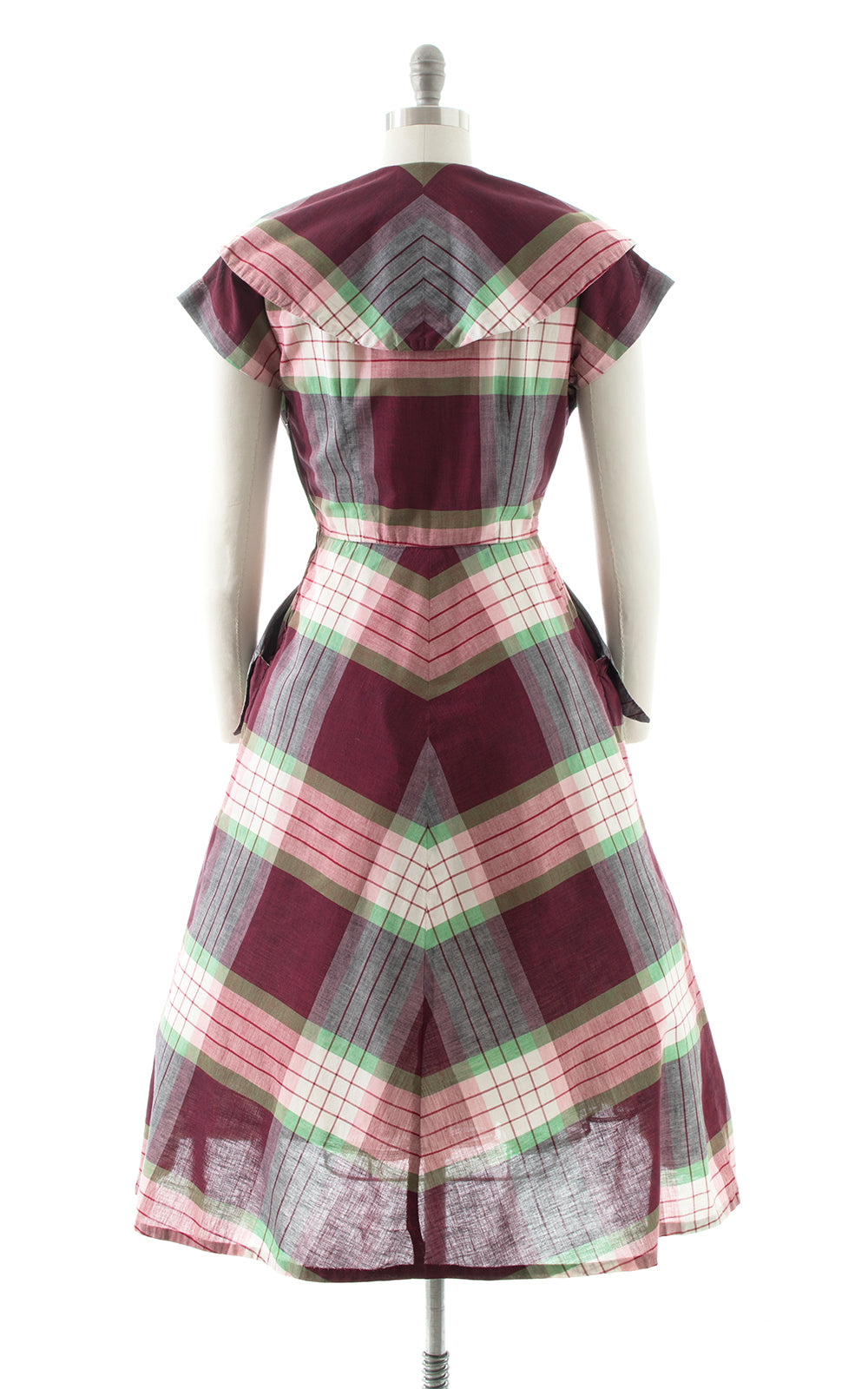 1950s Plaid Cotton Shirtwaist Dress BirthdayLifeVintage