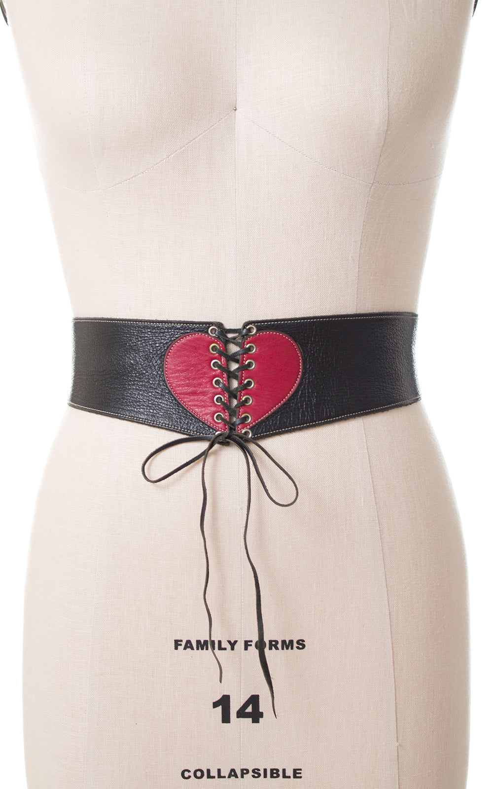 1970s Leather Heart Corset Cinch Belt