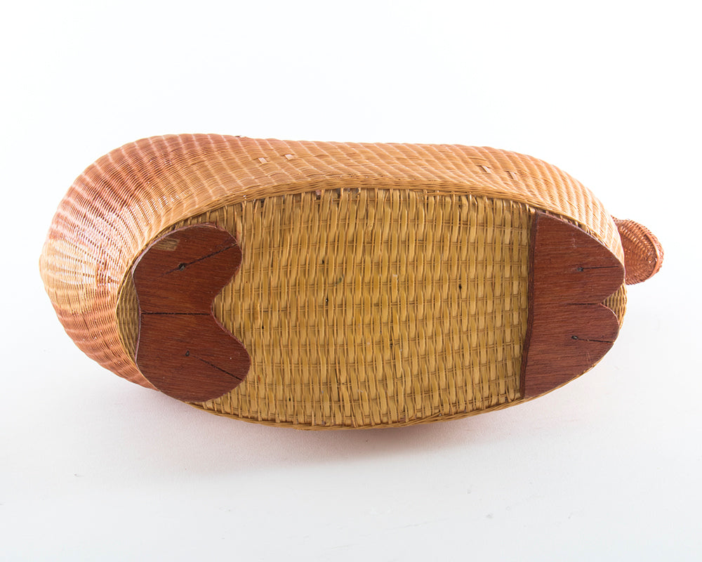 Vintage Ram Novelty Wicker Basket Purse