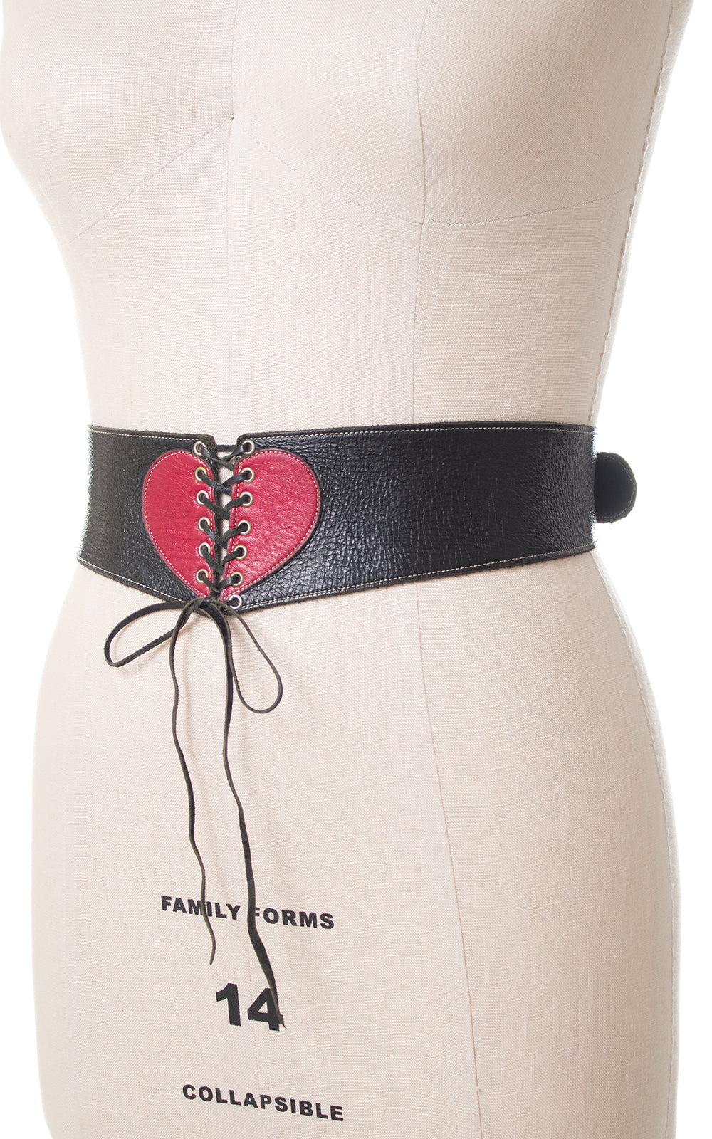 1970s Leather Heart Corset Cinch Belt