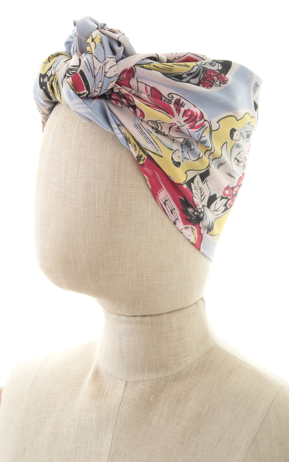 1940s Evening Dance Novelty Print Scarf