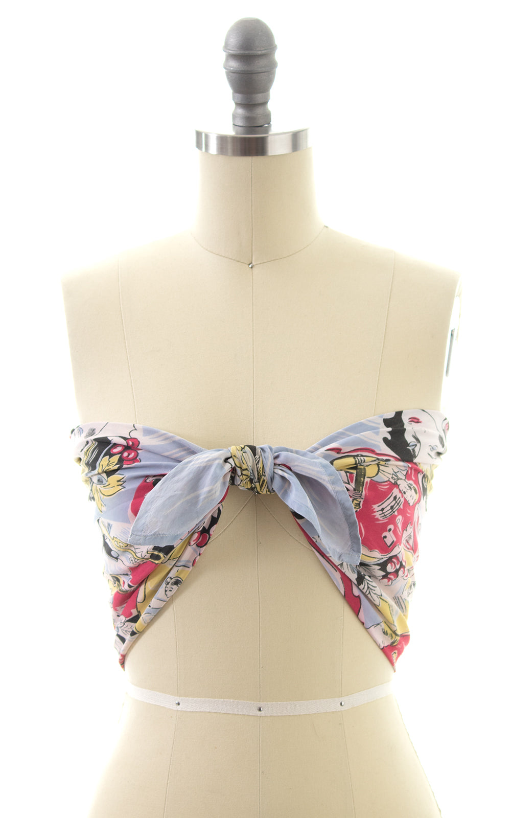 1940s Evening Dance Novelty Print Scarf