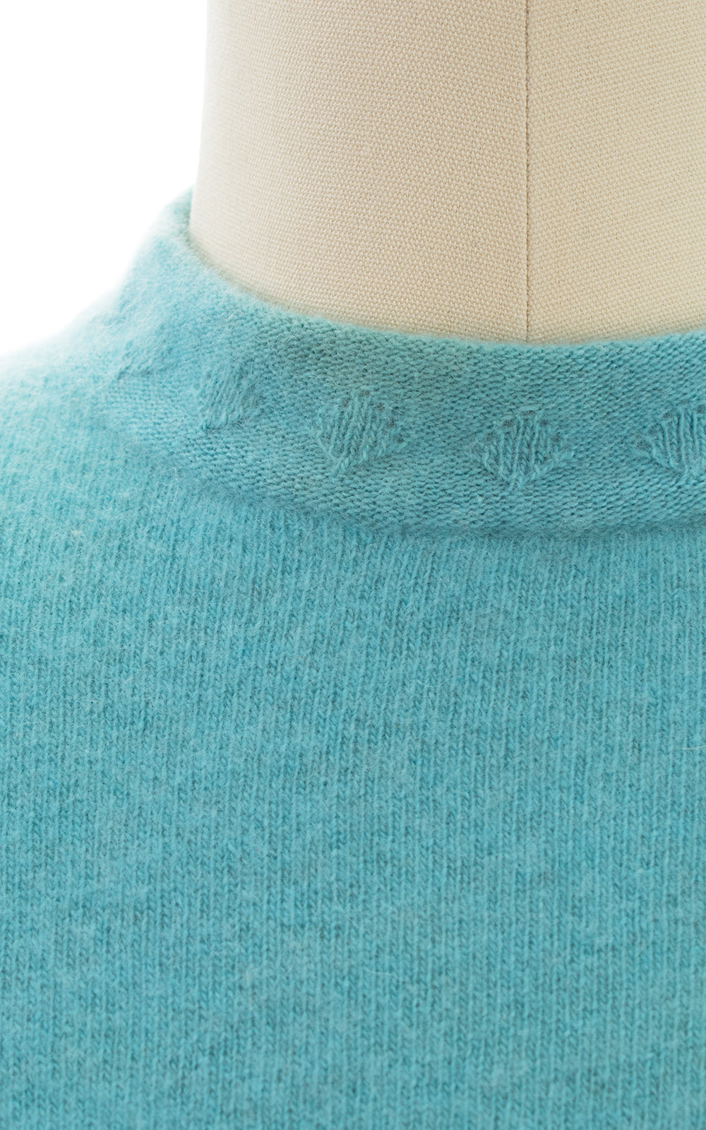 1950s Blue Knit Cashmere Sweater