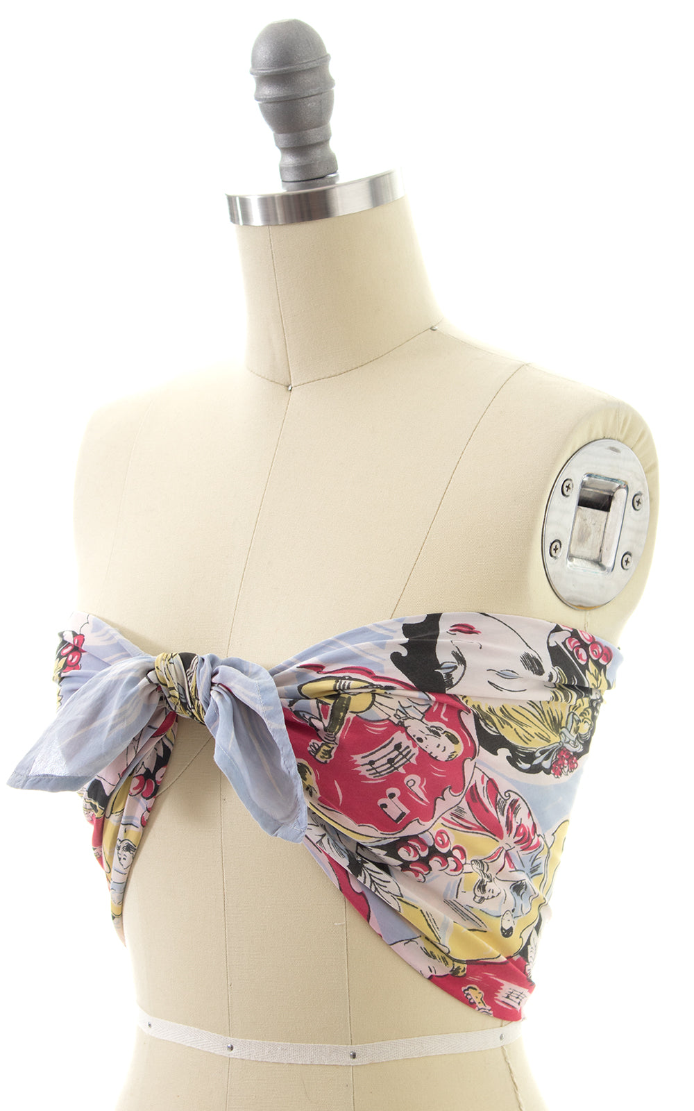 1940s Evening Dance Novelty Print Scarf