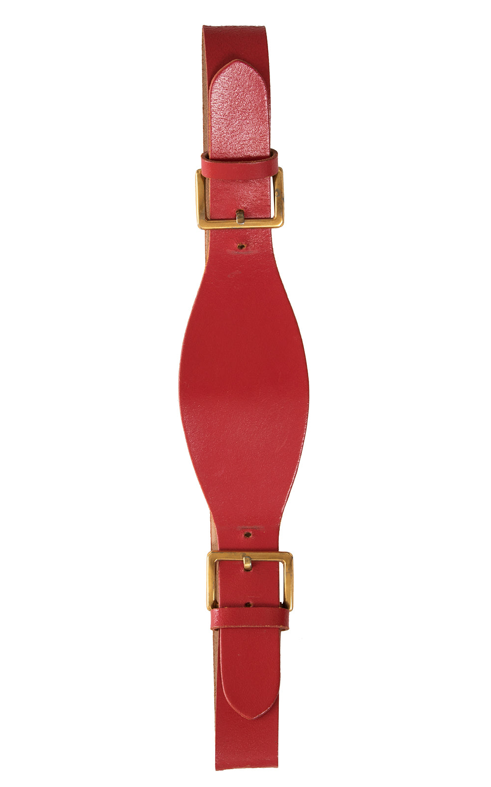 1950s Double Buckle Red Leather Cinch Belt