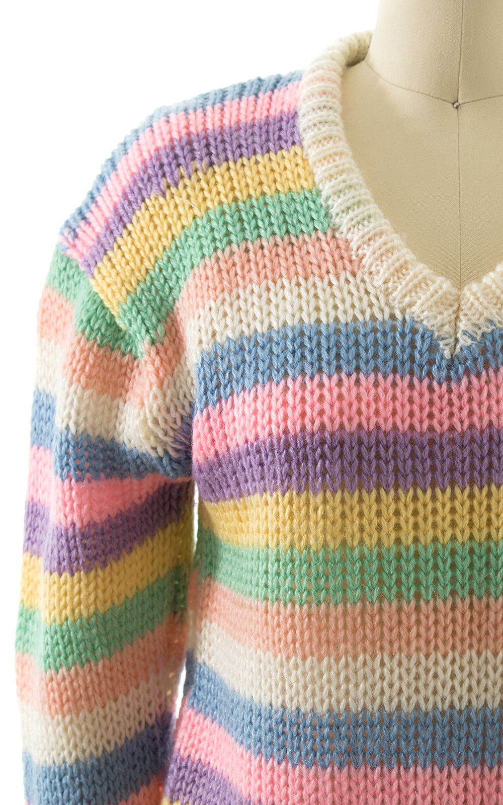 1970s 1980s Pastel Striped Sweater BirthdayLifeVintage