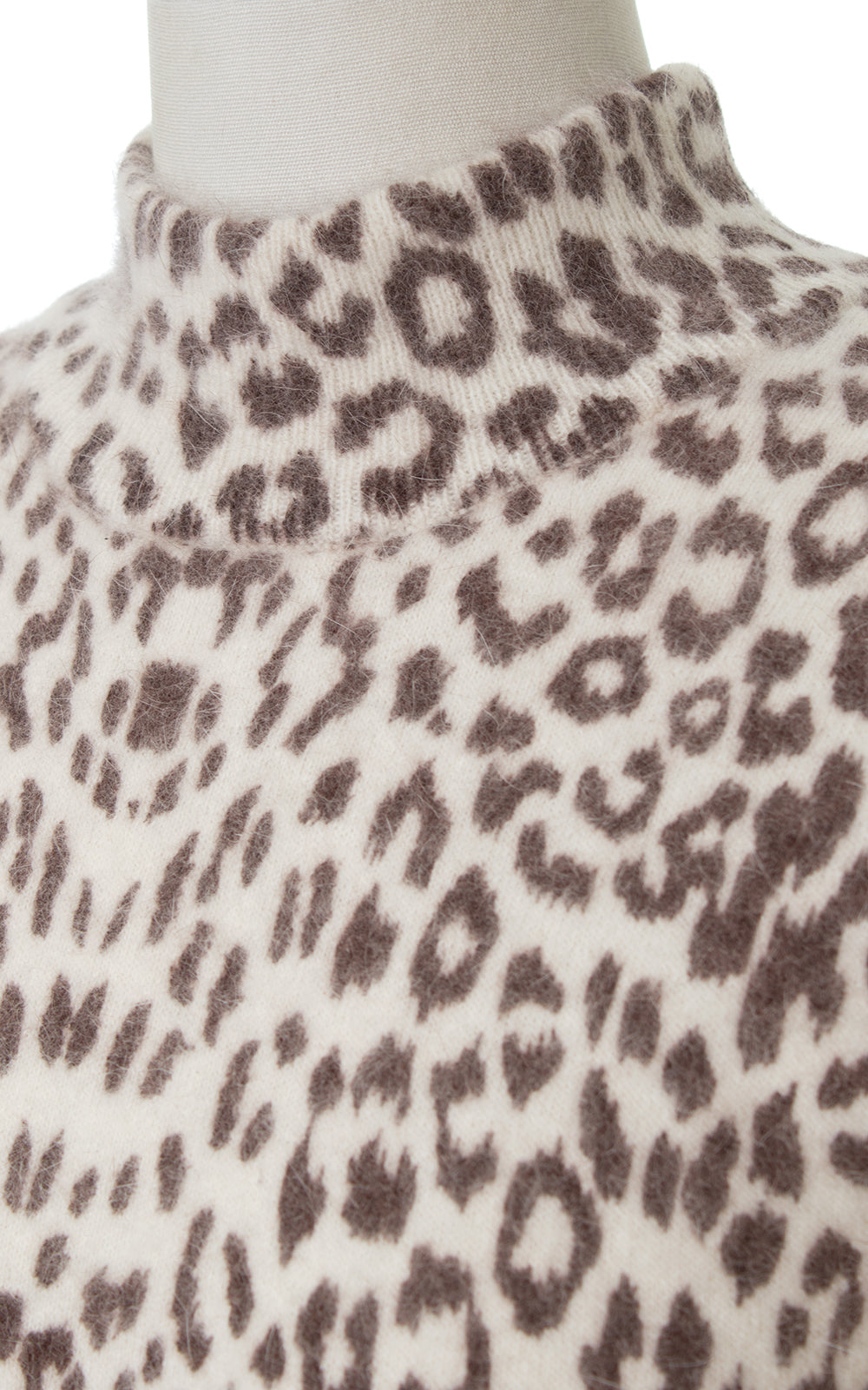 1990s Leopard Print Angora Knit Sweater Top