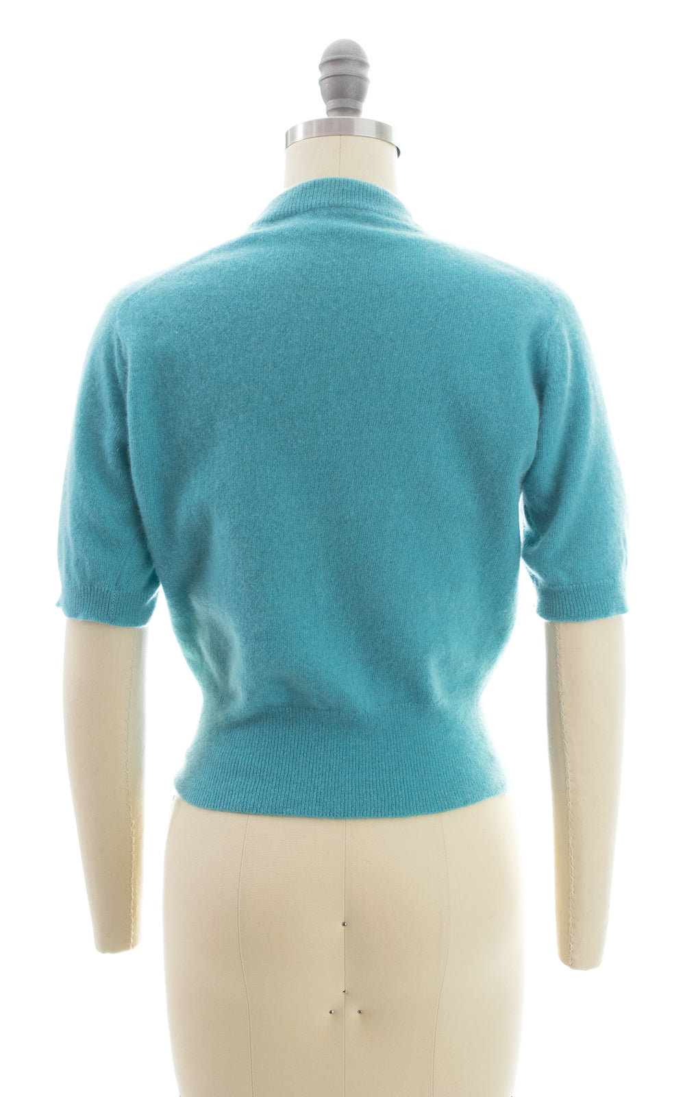 1950s Blue Knit Cashmere Sweater