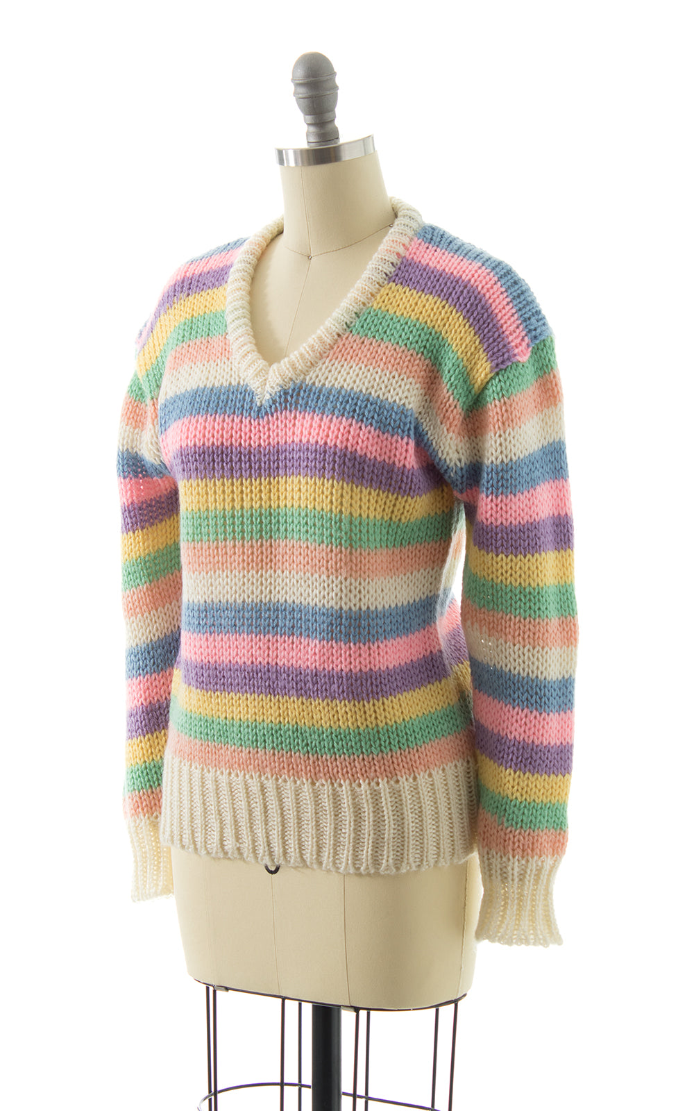 1970s 1980s Pastel Striped Sweater BirthdayLifeVintage
