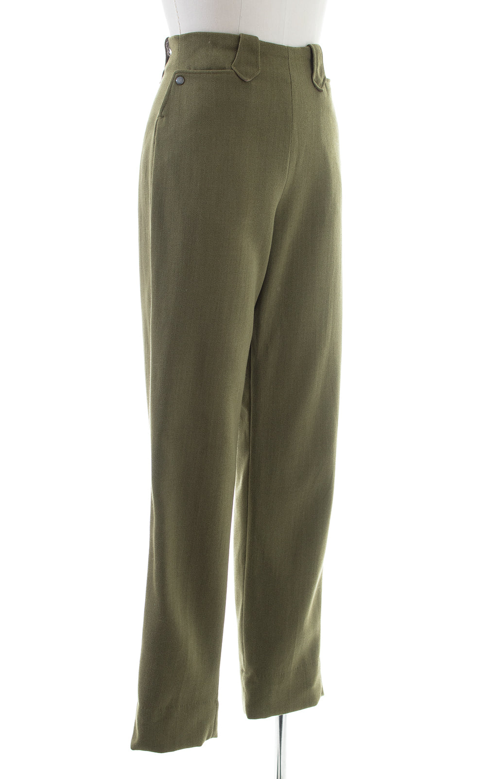 1950s H BAR C Olive Green Wool Twill Western Pants | small
