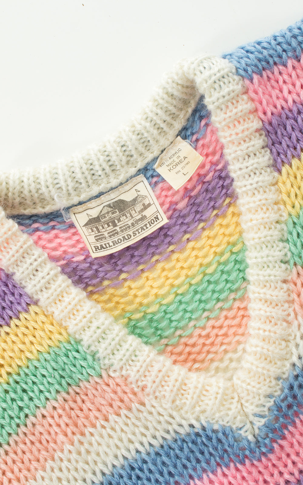 1970s 1980s Pastel Striped Sweater BirthdayLifeVintage