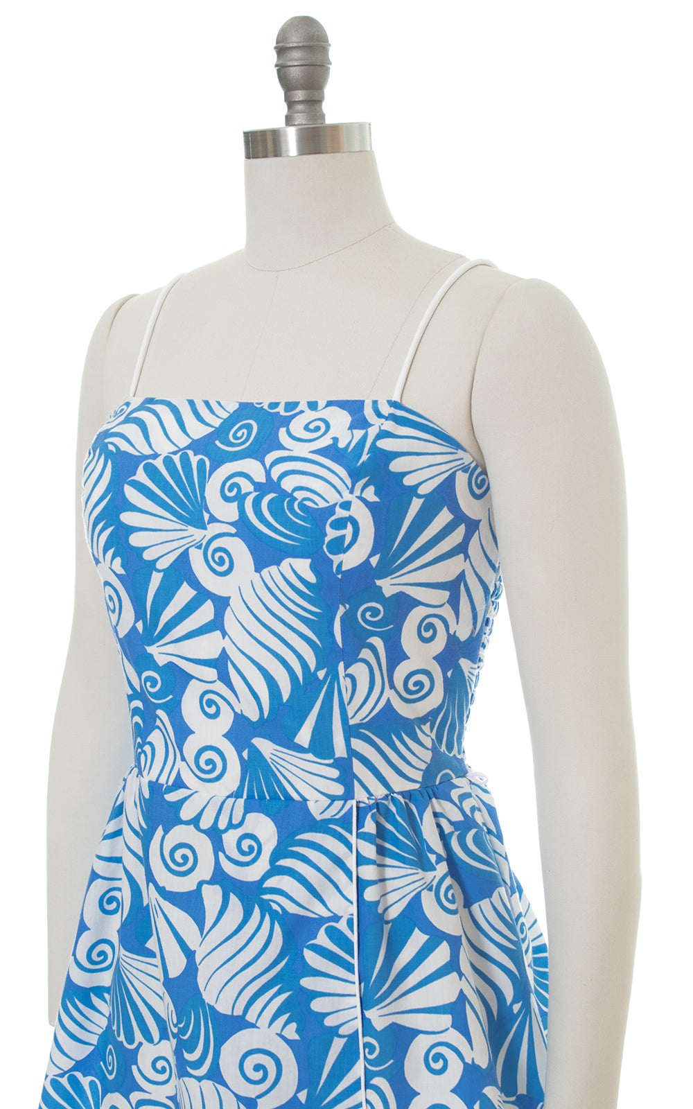 1980s Seashell Novelty Print Peplum Top