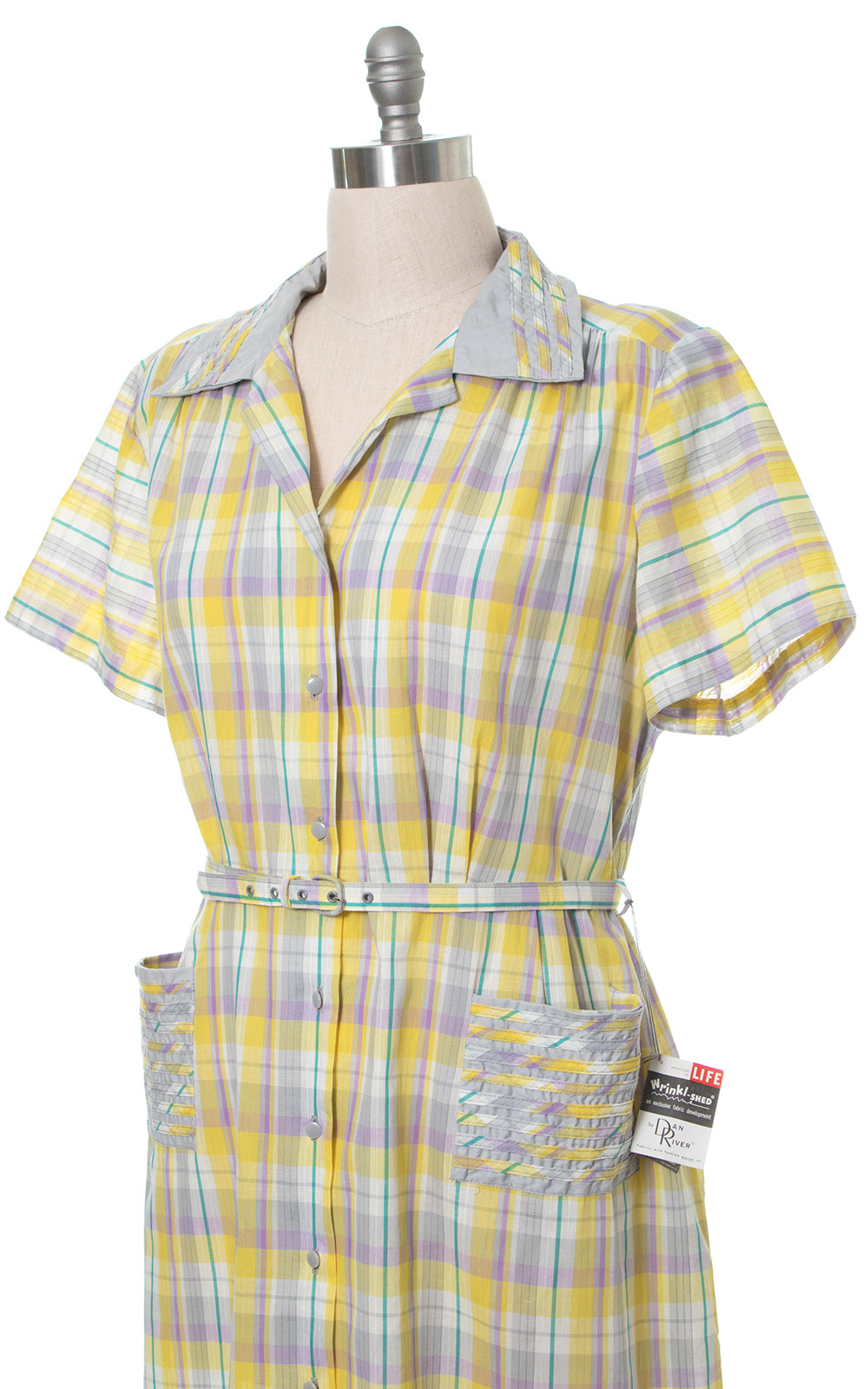 1950s Deadstock Plaid Shirtwaist Dress