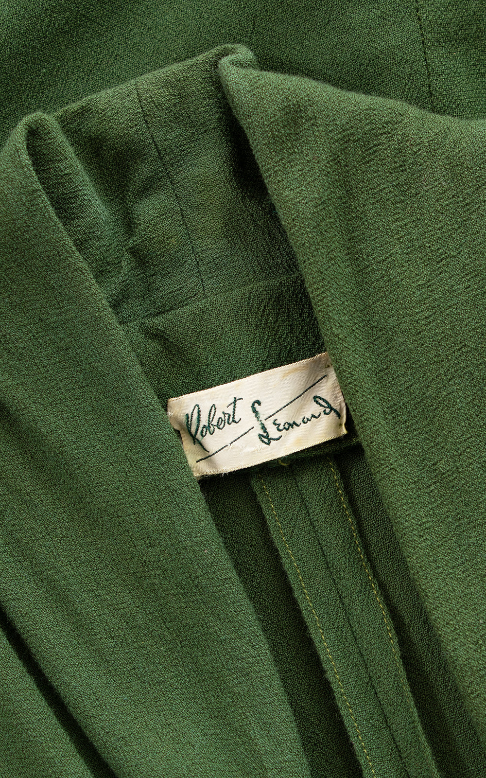 1950s Green Wool Shirt Dress | small