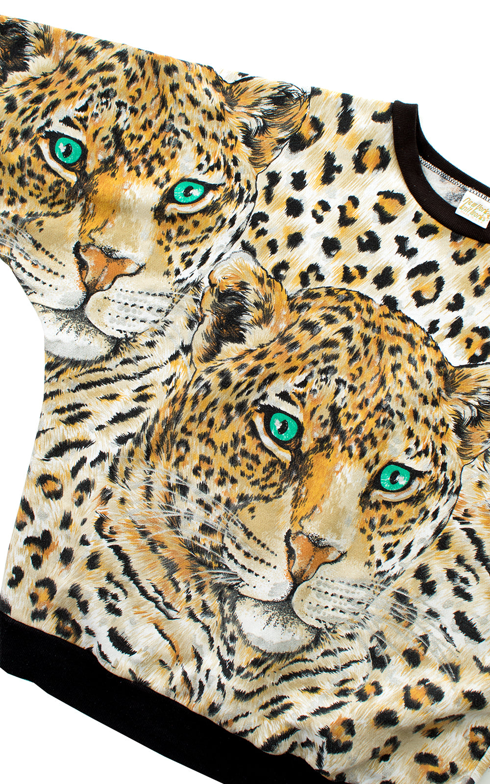 1980s Leopard Novelty Print Glitter Sweatshirt BirthdayLifeVintage