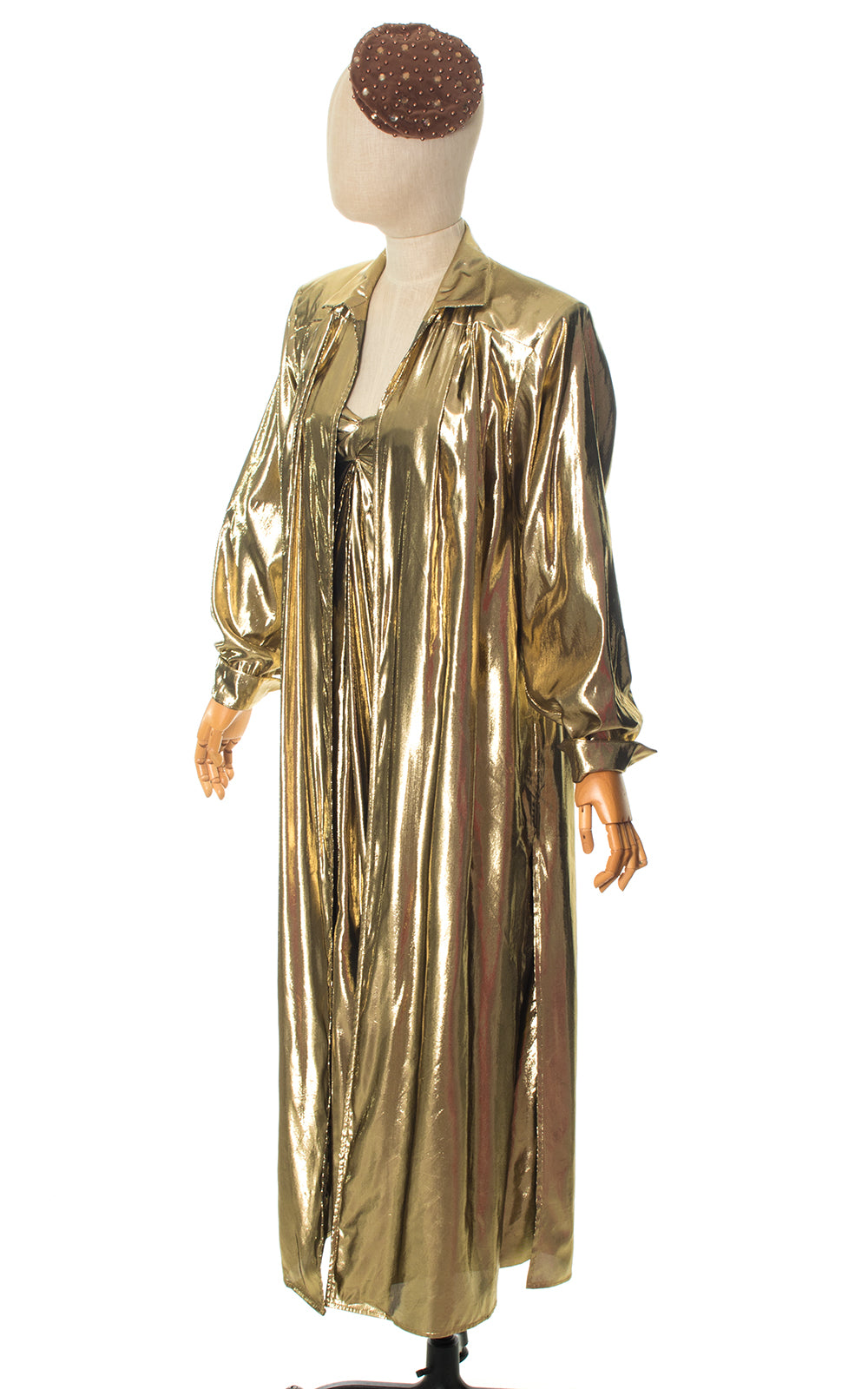 1980s Liquid Gold Strapless Party Dress & Jacket Set