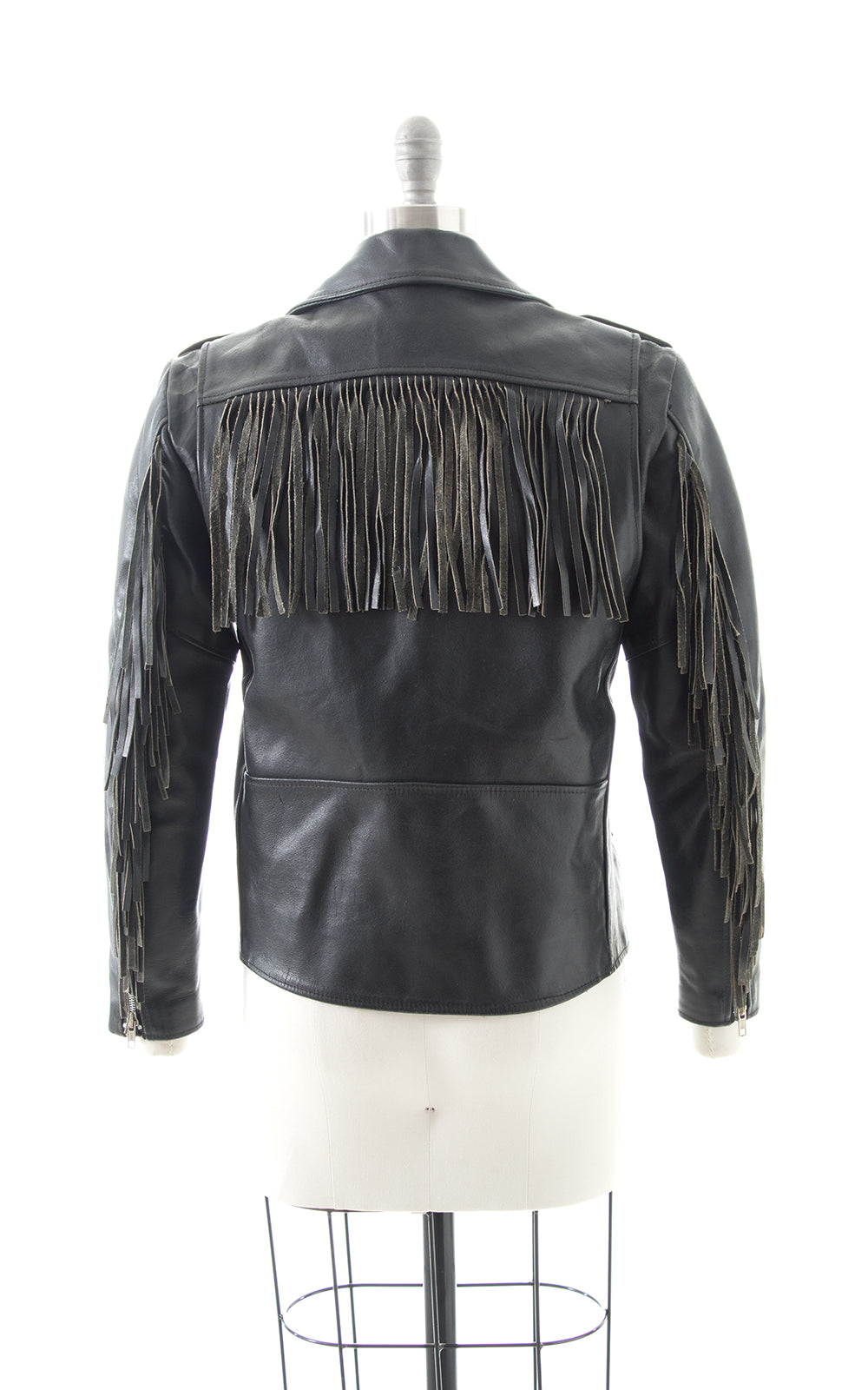 1980s Fringe Leather Moto Jacket BirthdayLifeVintage