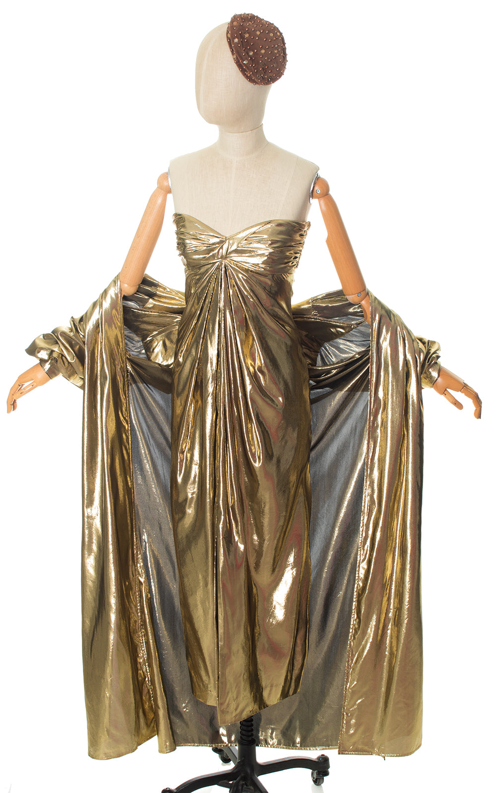 1980s Liquid Gold Strapless Party Dress & Jacket Set