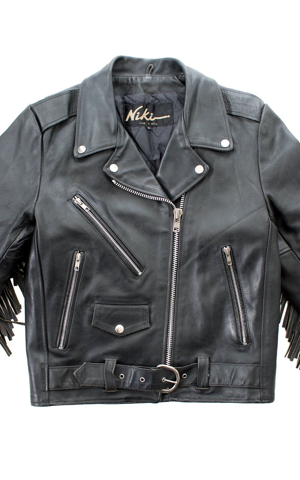 1980s Fringe Leather Moto Jacket BirthdayLifeVintage