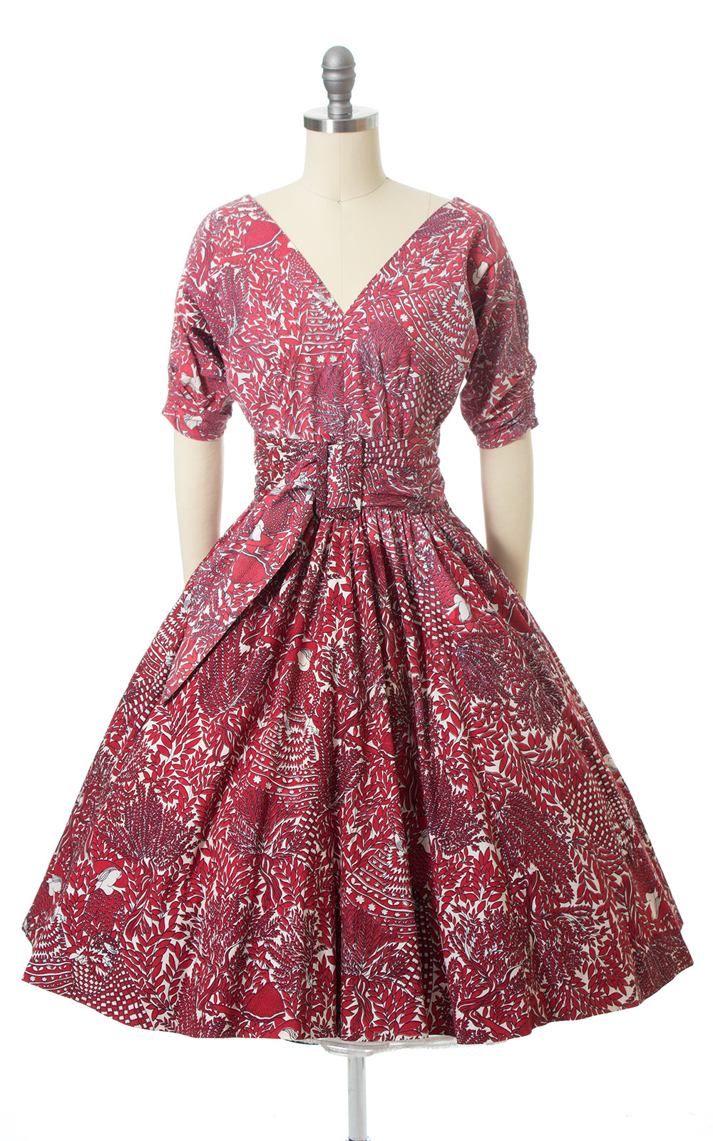 1950s Gardening Ladies Novelty Print Dress