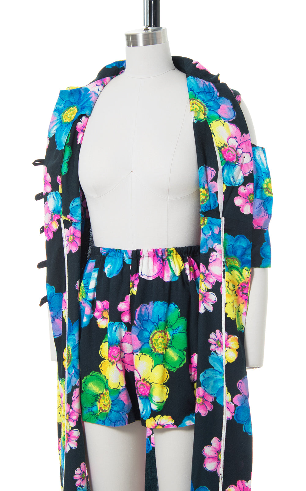 1970s Floral Hawaiian Vest Dress & Shorts Playsuit Set