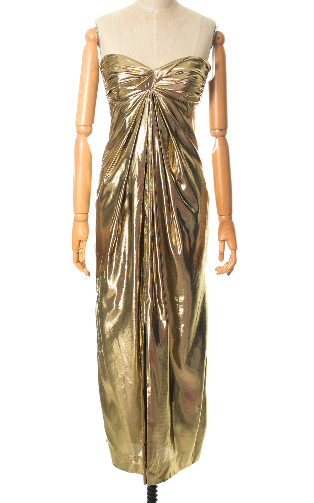 1980s Liquid Gold Strapless Party Dress & Jacket Set