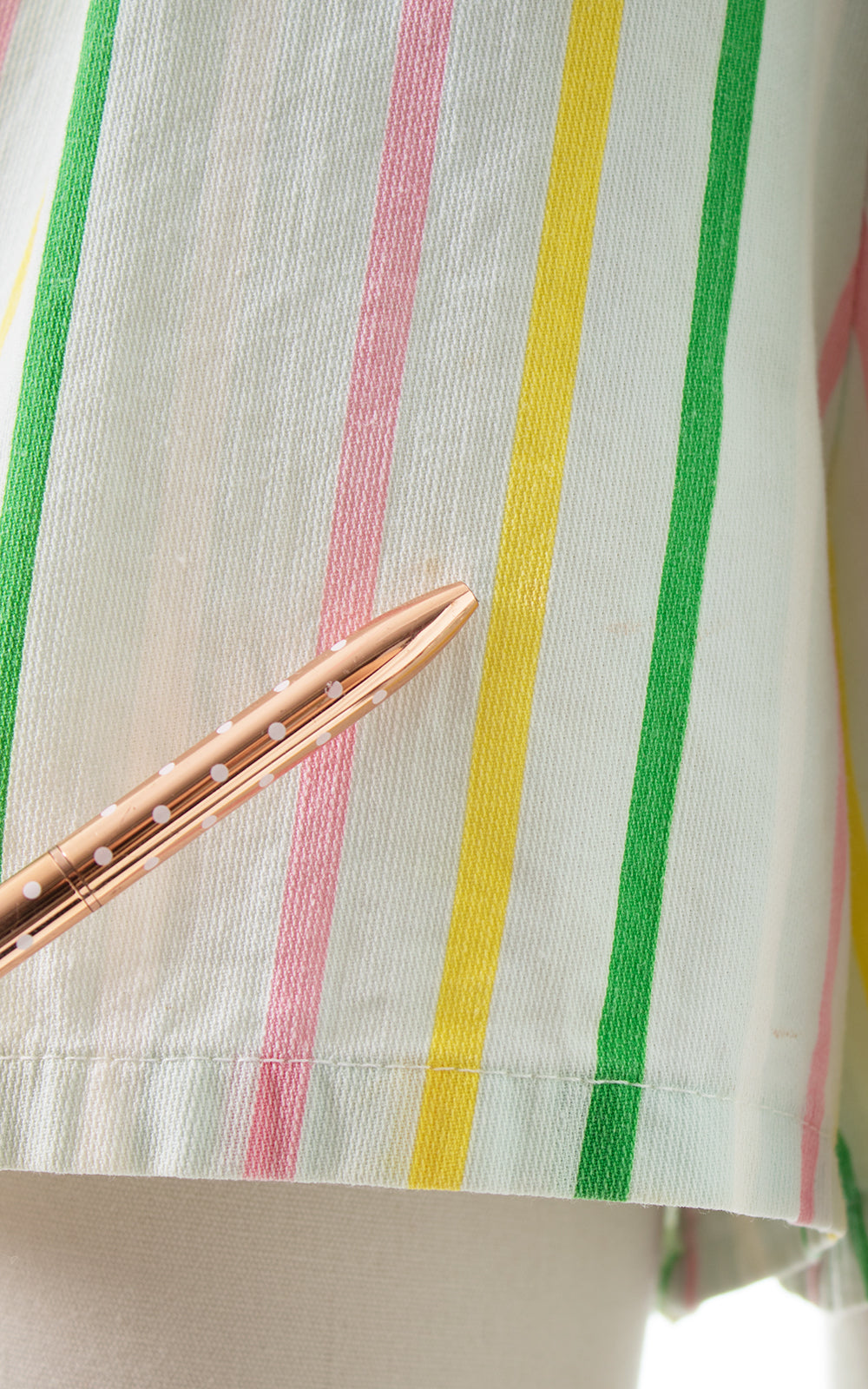 1940s Striped Cotton Pleated Shorts