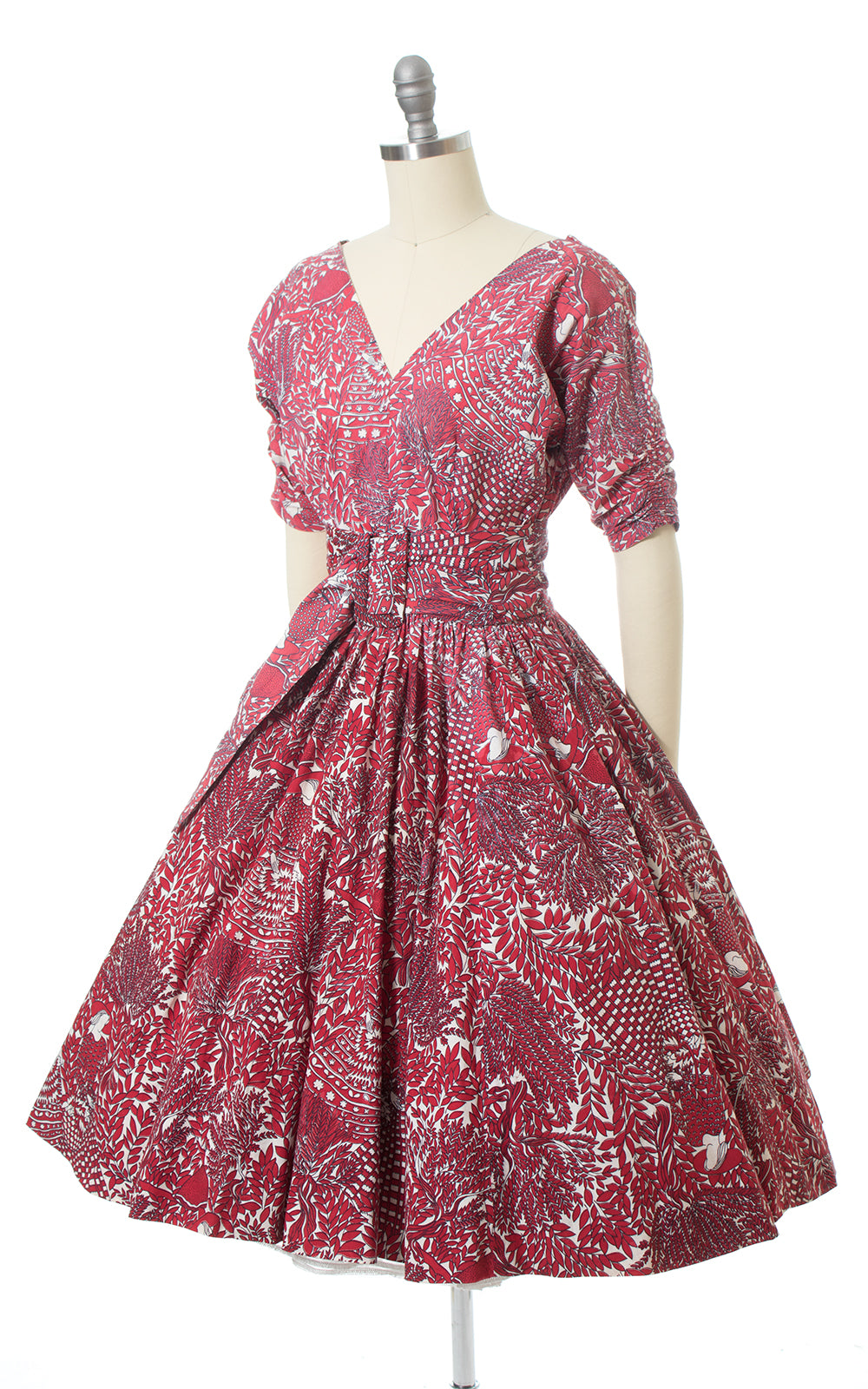1950s Gardening Ladies Novelty Print Dress