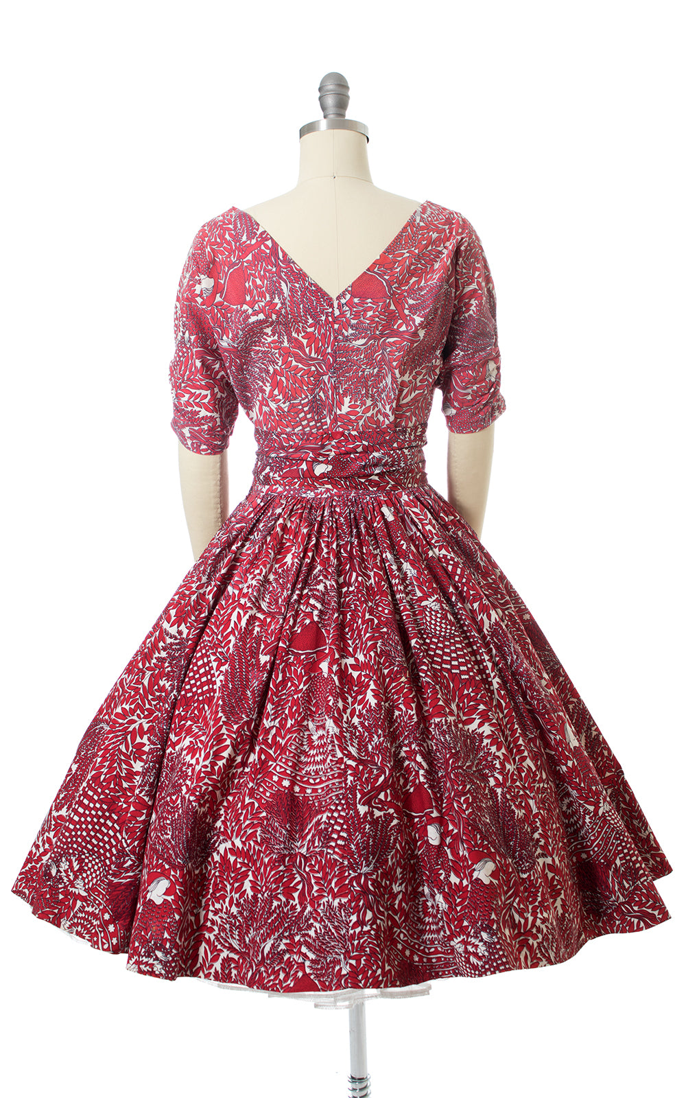 1950s Gardening Ladies Novelty Print Dress