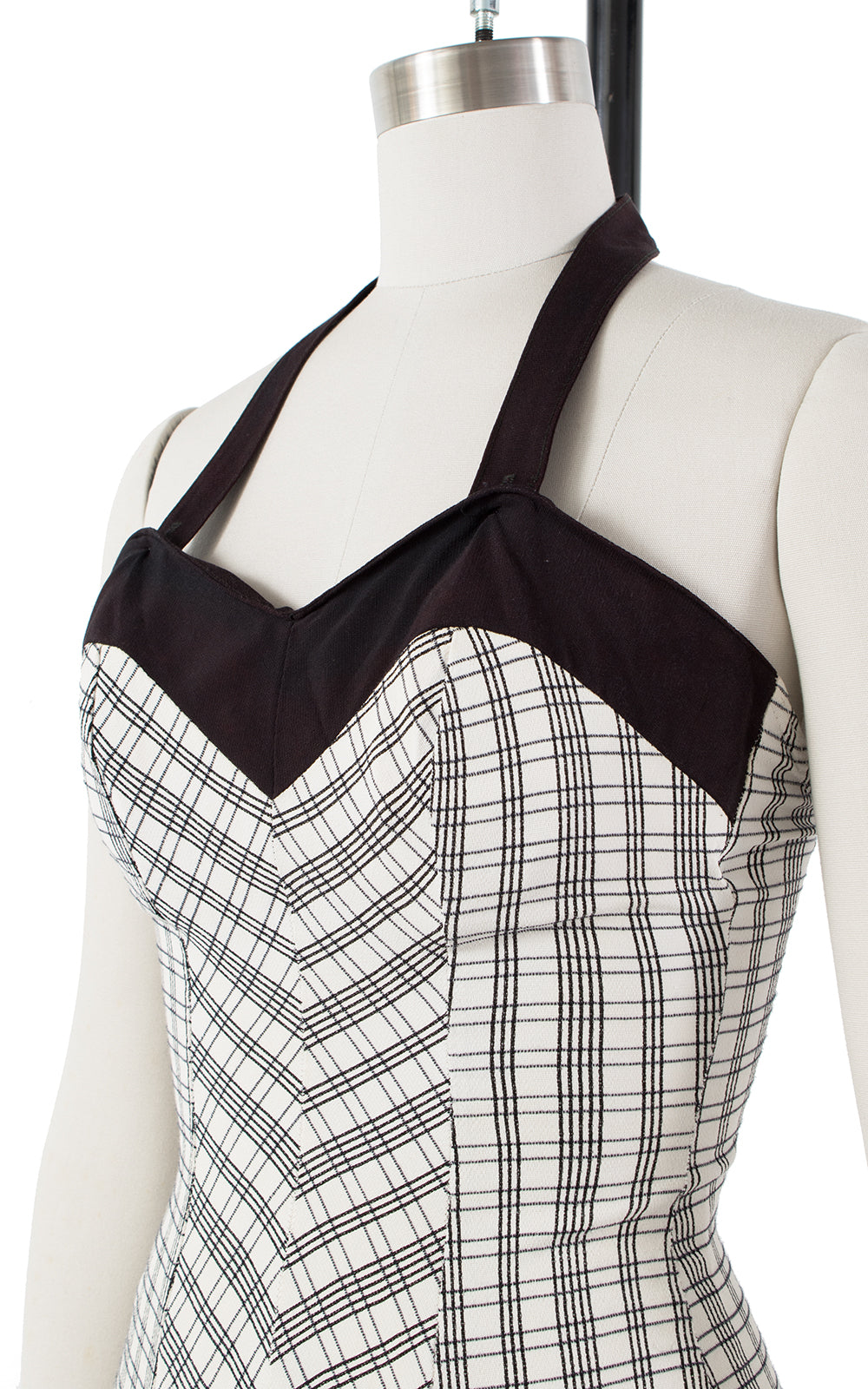1950s Plaid Bow Swimsuit | x-small/small