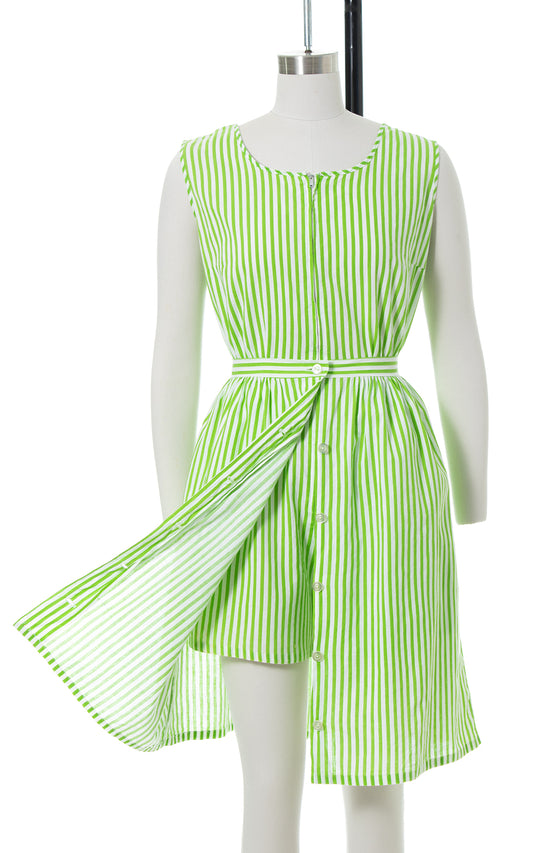 1940s 1950s Striped Cotton Romper & Skirt Playsuit