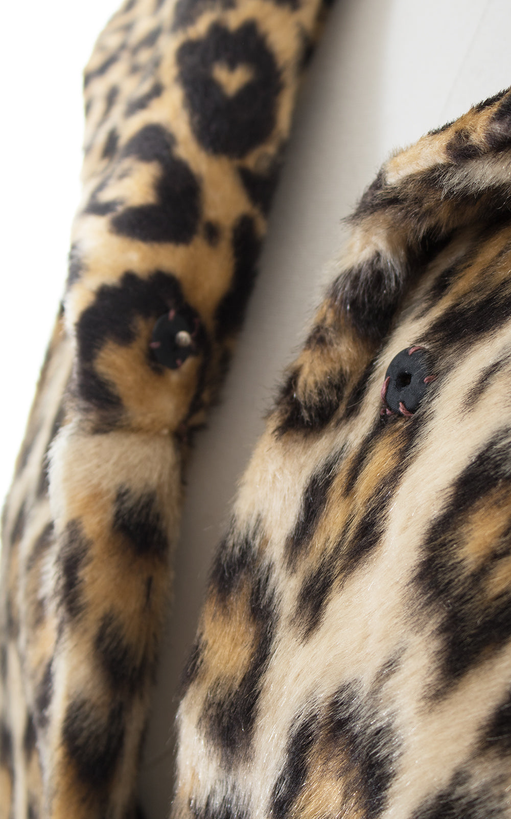1950s Leopard Print Faux Fur Swing Coat