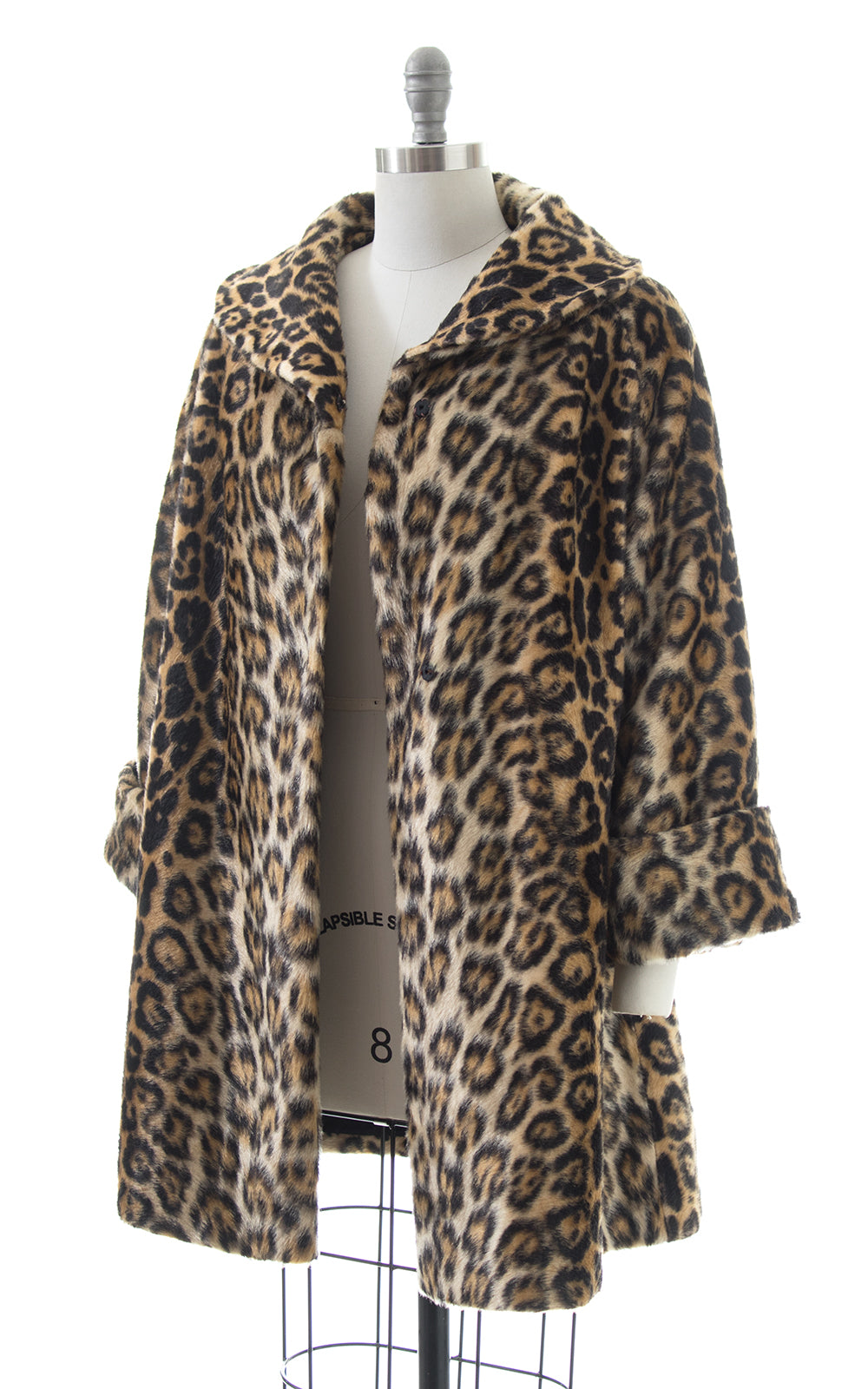 1950s Leopard Print Faux Fur Swing Coat | large – Birthday Life Vintage