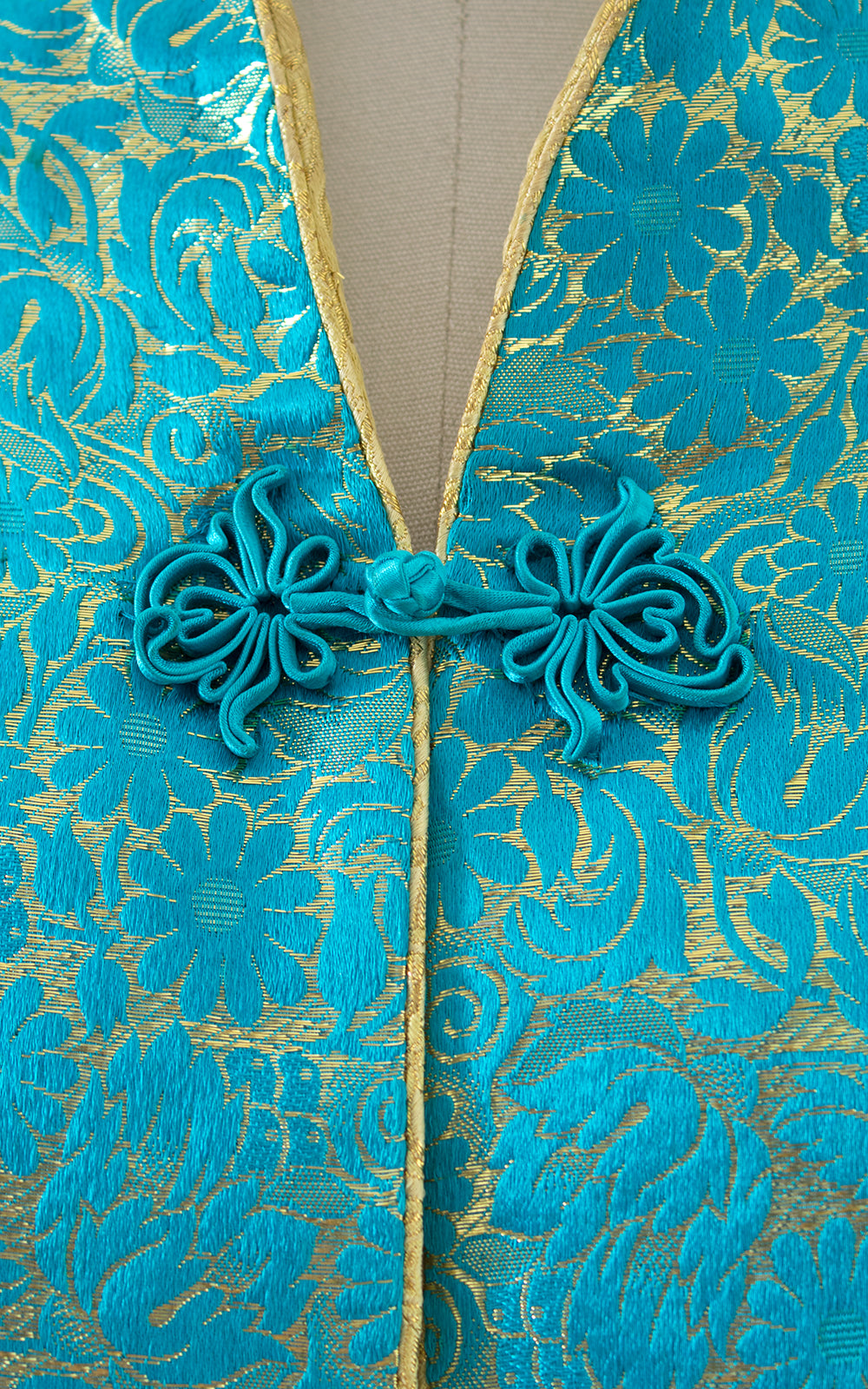 1950s REVERSIBLE Metallic Floral Brocade Evening Coat 