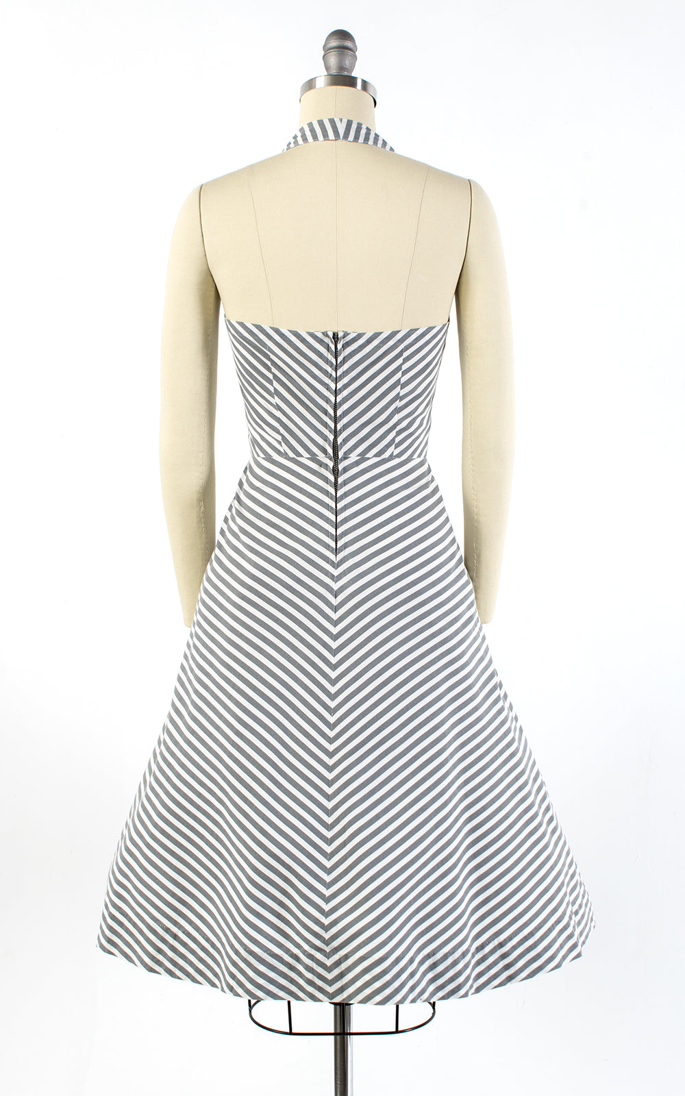 1950s Chevron Striped Cotton Halter Sundress | small