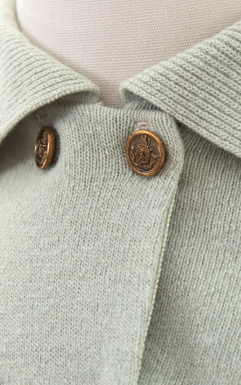 1950s Mint Wool-Angora Knit Cardigan